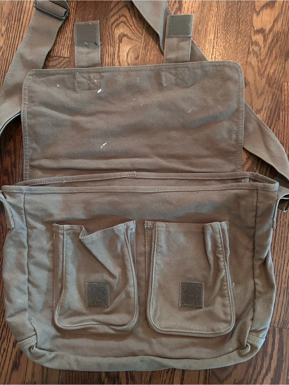 Vintage Army Surplus Khaki Canvas Messenger Bag